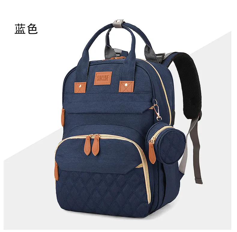 2025 explosive backpack, multi-functional mommy bag, advanced sense mother and baby bed bag, travel large-capacity thermal insulation backpack