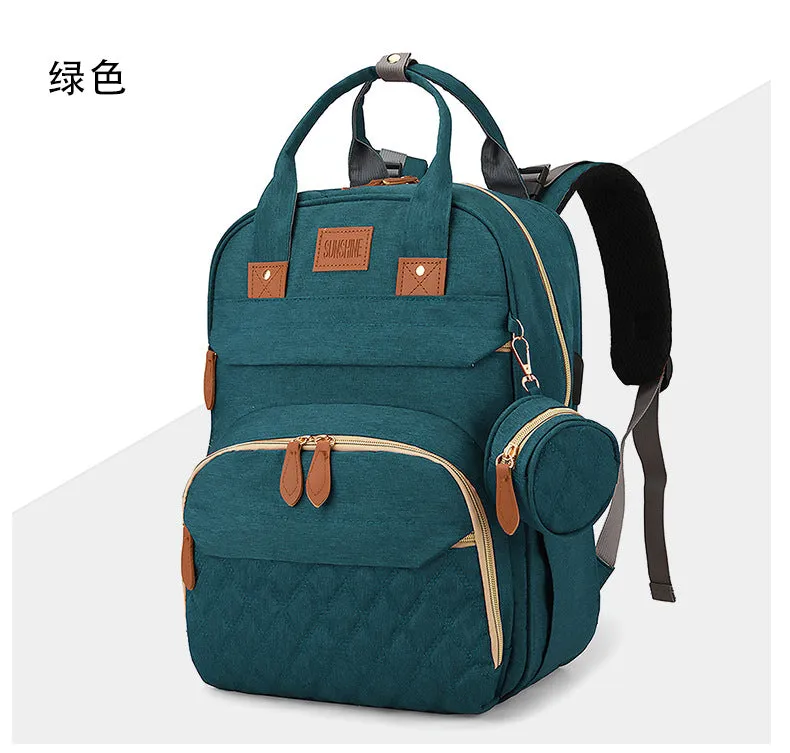 2025 explosive backpack, multi-functional mommy bag, advanced sense mother and baby bed bag, travel large-capacity thermal insulation backpack