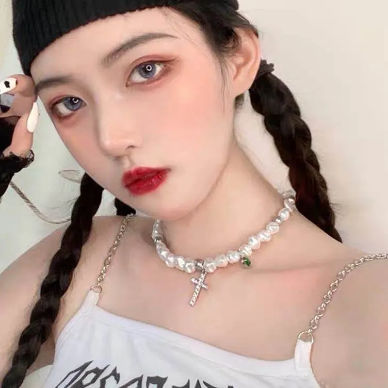 White Irregular Simulated Pearl Necklace