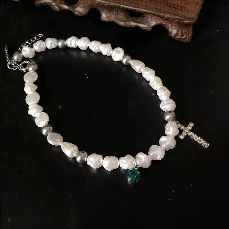 White Irregular Simulated Pearl Necklace